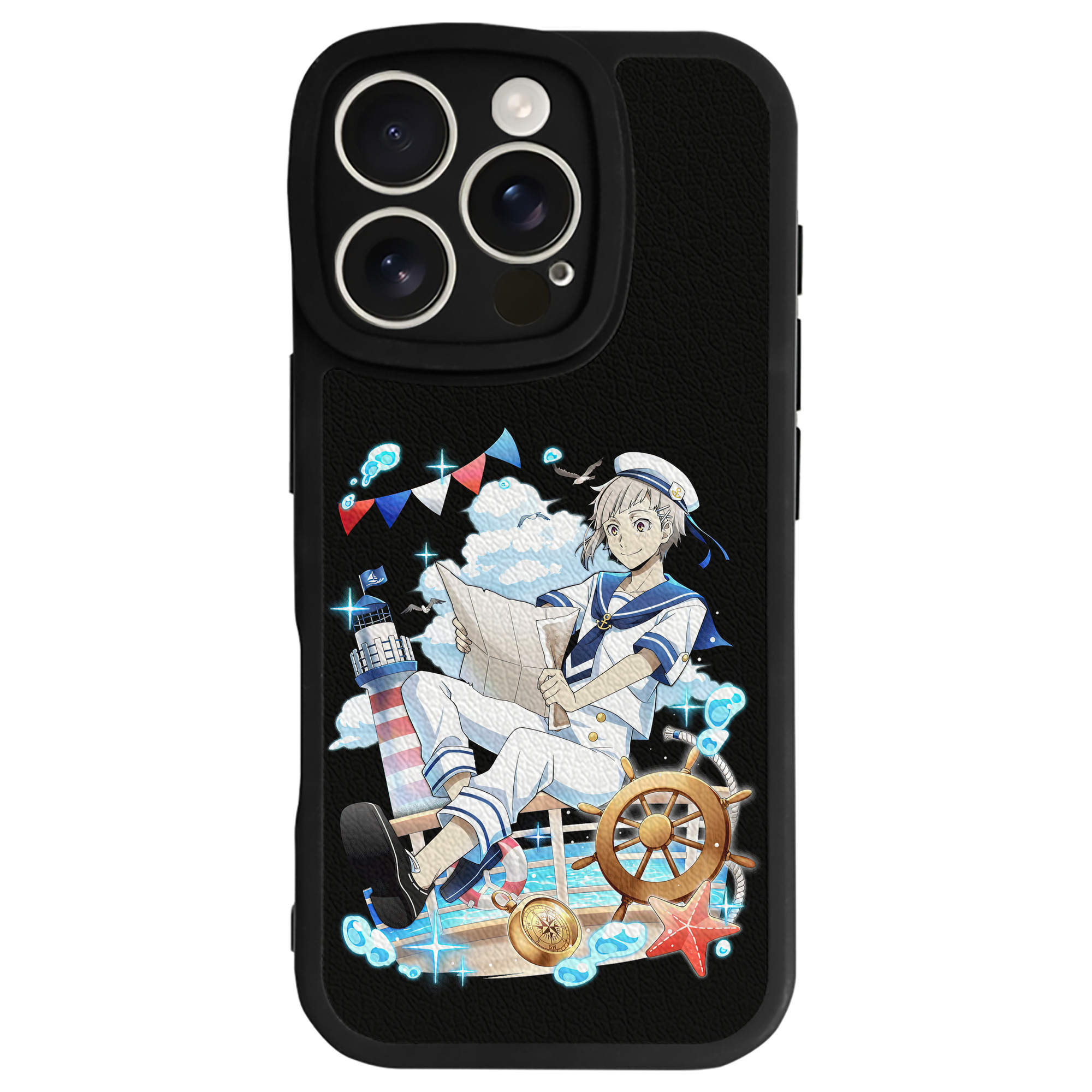 （画像用） 文豪ストレイドッグス Bungo Stray Dogs 【iPhone 16シリーズ対応】シリコンスマホケース（レザー調） 材質：シリコン